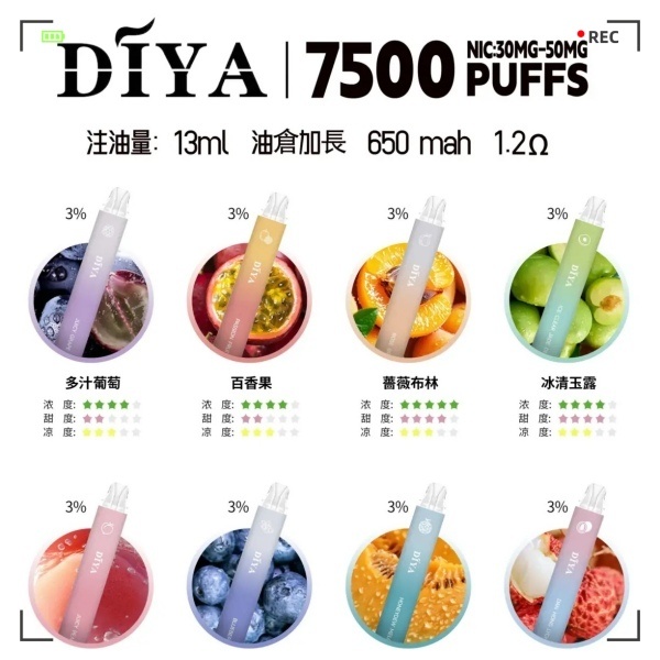 DIYA7500口拋棄式電子煙 叮啞電子煙#台灣現貨#ILIA電子煙#09/21
